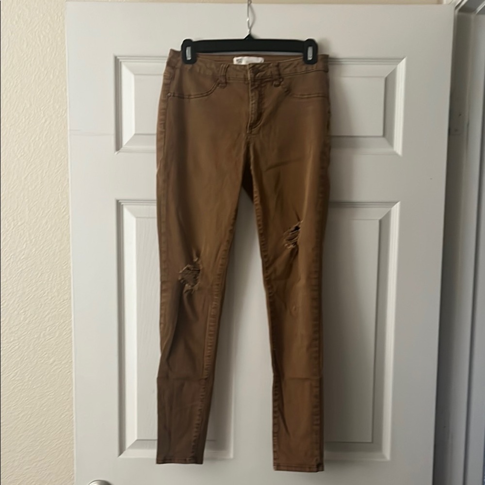 Brown Distressed Skinny Jeans